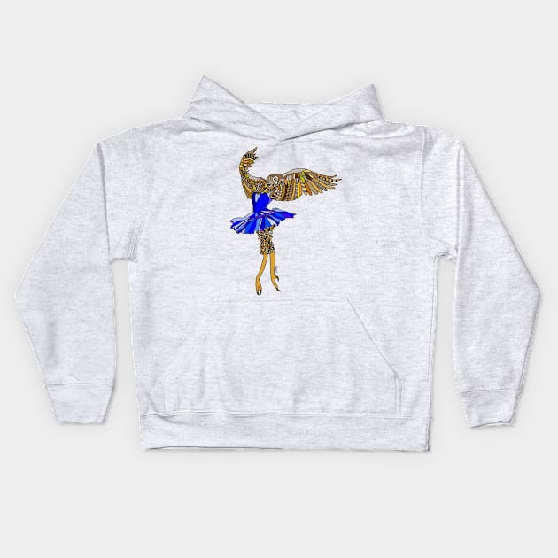 Owl Ballerina Tutu Kids Hoodie by notsniwart